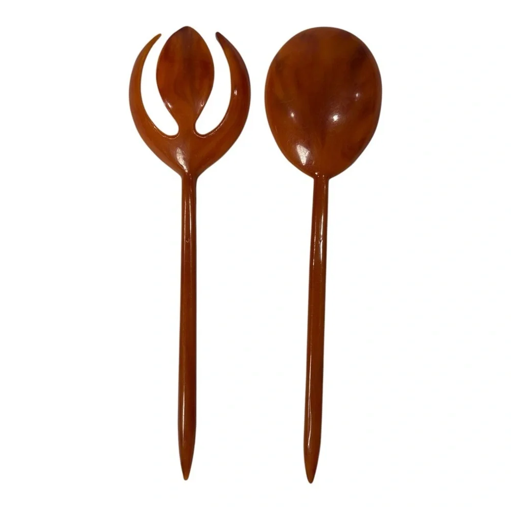 Vintage Salad Serve Fork Spoon Set 12